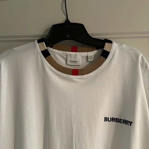 Burberry | Shirts | Mens Burberry Icon Stripe Trim Cotton